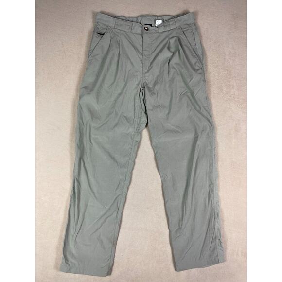 The North Face Pants Mens L Green Straight Leg Relaxed Fit Light Mid Rise Zipper - Picture 1 of 14